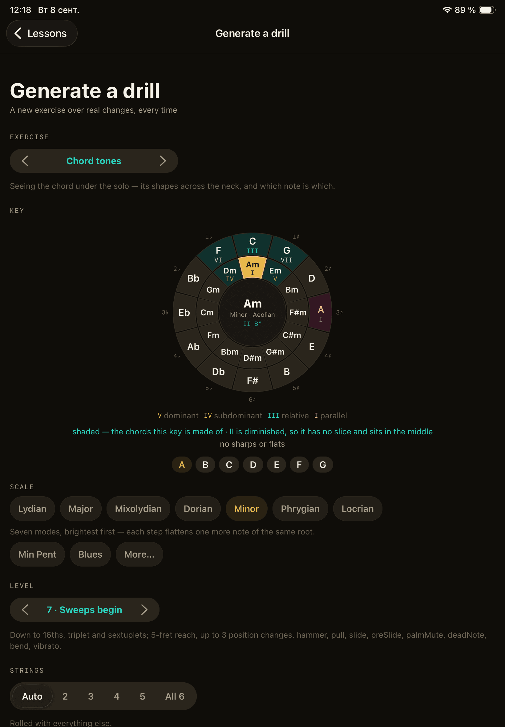 Fretride on iPad — Drills Made to Order