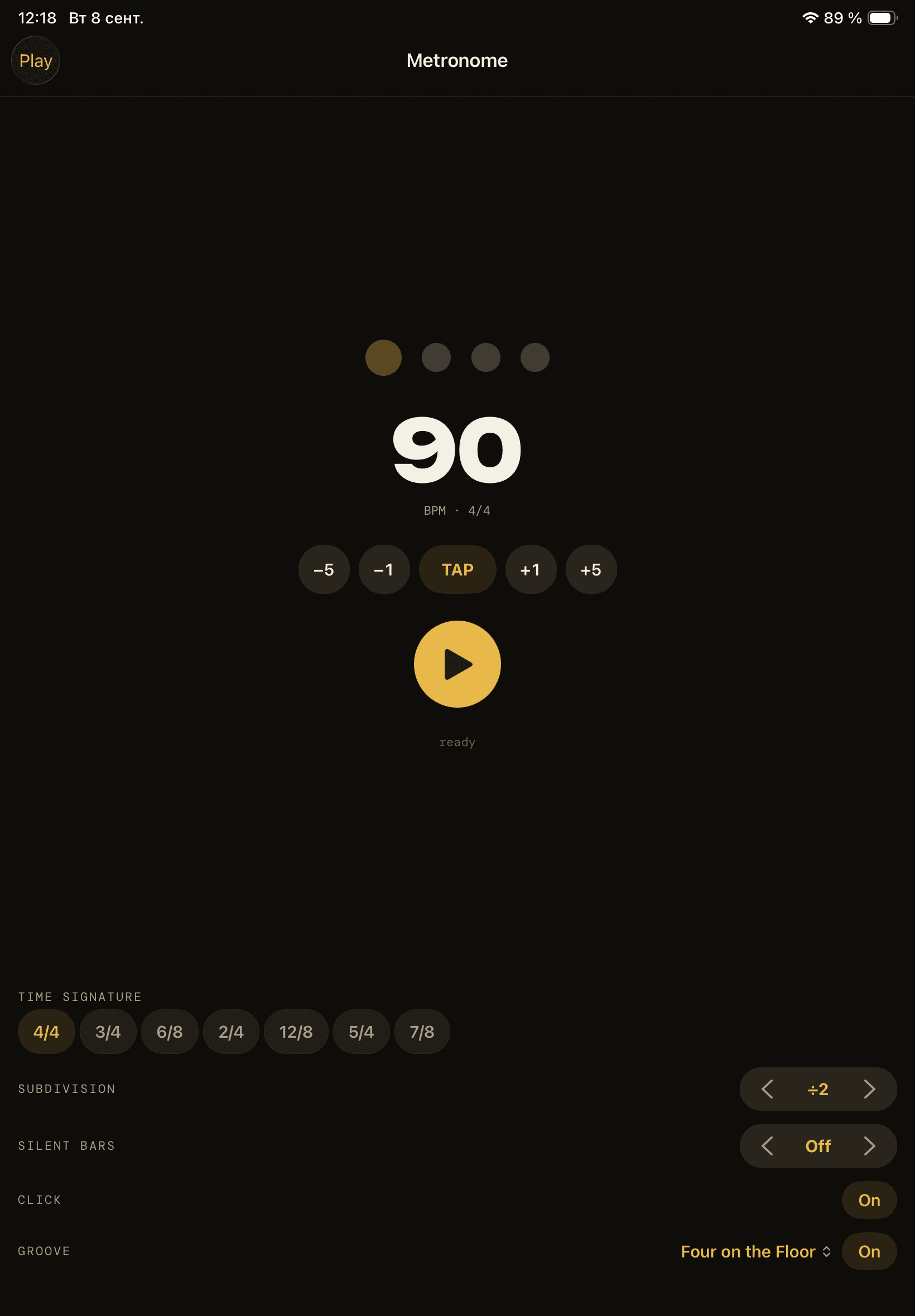 Fretride on iPad — Metronome & Drums